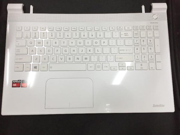 Used Toshiba A000387810 Top Case Keyboard Assembly with TouchPad White Discount