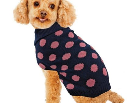 Fashion Pet Contrast Dot Dog Sweater Pink Medium by Fashion Pet For Discount